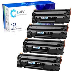 LxTek Compatible Toner Cartridge Replacement for Canon 128 Toner Cartridges, CRG128 Compatible with Canon ImageCLASS D530 D550 MF4570dw MF4770n FaxPhone L190 L100 (4 Black)