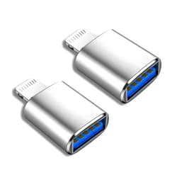 Esbeecables (Apple MFi Certified) Lightning Male to USB Female Camera Adapter,2 Pack Portable OTG Data Sync Converter for iPhone13/12/11/Xr/X/XS/8/7/Card Reader/Flash Drive/Mouse/MIDI Keyboard