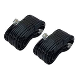 iMBAPrice (2-Pack) 50 Feet RJ11 4C Modular Lone Telephone Extension Phone Cord Cable Line Wire - Black
