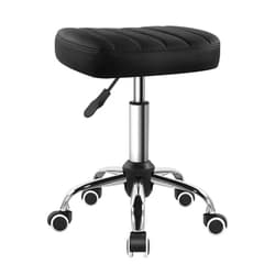 BFTOU Black Minimalist Square Swivel Stool with Wheel Perfect for Work SPA Shop Massage Height-Adjustable and Cost-Effective Rolling Stool Chair