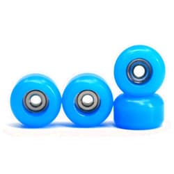 Teak Tuning CNC Polyurethane Fingerboard Bearing Wheels, Light Blue - Set of 4 Wheels - Durable Material with a Hard Durometer