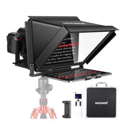 NEEWER X12 Aluminum Teleprompter with RT-110 Remote Control (Connected via Bluetooth on NEEWER Teleprompter App) & Carry Case, Compatible with iPad, iOS/Android Tablets, Smartphones, DSLRs (Black)