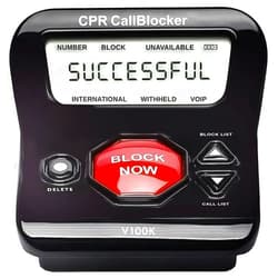 CPR Call Blocker CPR V100K Call Blocker for Landline Phones with Caller ID. Pre-Loaded with 100,000 Nuisance Numbers and Allows Blocking of 10,000 More with a Single Button Press.
