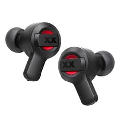 JVC New XX True Wireless Earbuds Headphones, Long Battery Life (up to 24 Hours), Extreme Deep Bass with Special Tuning, Shock Proof and Dust Proof, Water Jet Proof (IPX55) - HAXC62TR (Black Red)
