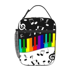 GVGOAGL Musical Note Rainbow Key Music Insulated Lunch Bag Reusable Cooler Lunch Box Portable Leakproof Thermal Container Tote Bags for Girls Boys School Travel