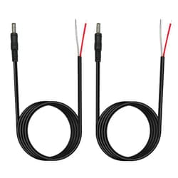 OthoKing 4FT DC 5.5MM x 2.1MM Male Plug to Bare Wire Open End Power Wire Supply Repair Cable,18 AWG Barrel Connector for CCTV Camera,DVR,LED Strip Light Etc-2 Pack