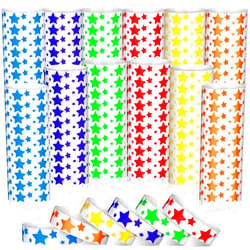 BBTO 600 Pcs Star Events Wristbands Colored Paper Wristbands for Events Waterproof Wristbands Neon Wrist Bands Party Event Bracelets Hand Bands Colorful Arm Bands for Party Wedding Festival