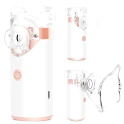 ASOMI Portable Nebulizer, Ultrasonic Mesh Nebulizer with Two Working Modes, Rechargeable Nebulizer of Cool Mist, Nebulizer Machine for Adults & Kids (Pink)
