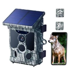 VOOPEAK 2025 Upgraded Solar Trail Camera - 100MP 4K 30FPS WiFi Trail Camera with 850nm Night Vision, 120° Wide-Angle Motion Activated Game Cam, 0.1s Trigger, IP66 Waterproof for Wildlife Monitoring