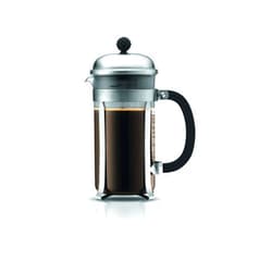 Bodum 34oz Chambord French Press Coffee Maker, High-Heat Borosilicate Glass, Brushed Stainless Steel – Made in Portugal