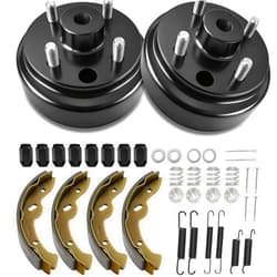 LEAPGOMAX EZGO Brake Drum Maintenance Kit for 1997-2008 Electric EZGO TXT with Golf Cart Brake Hub Drums & Brake Shoes & Brake Spring Kit OEM# 19186G1, 70794G01, 70795G01 (NOT Fit Gas Models)