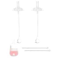 BelBeyo Straw Cup Conversion Kit for Nanobébé Flexy Silicone Baby Bottles 2-Count | Soft Food Grade Silicone Sippy Spout Nipples, Weighted Straw and Straw Cleaning Brush | BPA Free | 4+ months (Straw Kit)