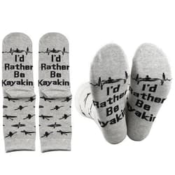 PXTIDY 2 Pairs I’d Rather Be Kayaking Socks River Kayak Lover Gift Kayak Socks Outdoor Adventure Camping Canoe Gifts