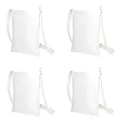 Muka 4 Pack Small Crossbody Canvas Zipper Bag, 7 x 9 Inch Blank Bag for DIY Craft