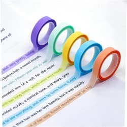 BEIDYLL 5 Rolls Highlighter Tapes, Colored Transparent Fluorescent Marking Stickers for Students & Teachers, 5/16-in Wide, 16.4ft Long