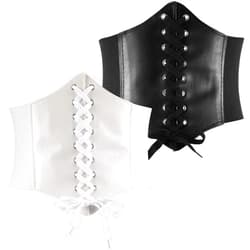 Geyoga 2 Pieces Corset Belt for Women Wide Elastic Waistband Waist Belt for Women Fits Waist 26-36 Inch