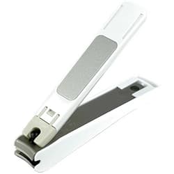 Generic Kai 119 Nail Clippers 001M Curved Blade Stainless Steel Fingernail Toenail Thick Nail Clipper Cutter KF1001 with File & White