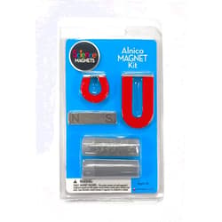 Dowling Magnets Alnico Magnet Science Kit. Magnets for Kids Including 2 Horseshoe Magnets, 1 Bar Magnet, Iron Filings and Iron Shapes for Fun Science Experiments. Item 731009. Ages 8+