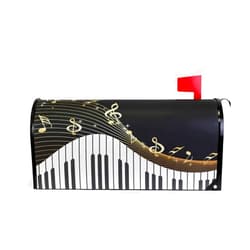 Alaza(mailbox cover) Music Notes Piano Magnetic Magnetic Mailbox Cover Standard Size for Garden Yard Outdoor Decorations-18 x 20.8