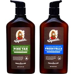 Dr. Squatch Men's Non-Greasy Natural Lotion - 24-hour moisturization hand and body lotion - Made with Shea Butter, Coconut Oil, and Vitamin E - Pine Tar, Fresh Falls (2 Pack)
