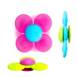 Fat Brain Toys Whirly Squigz - 3 Silicone Spinners for Toddlers & Kids, 10 mos+