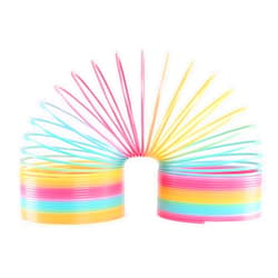 Just Play Extreme Rainbow Slinky®, Large Plastic Fidget Toy, 9-inch Tall, 7-inch Wide, Retro Spring Toy, Kids Toys for Ages 5 Up