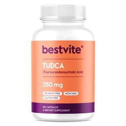 BESTVITE TUDCA 250mg (60 Capsules) (Tauroursodeoxycholic Acid) - No Stearates - Gluten Free - Non GMO