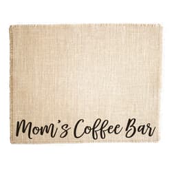 This Joyful Home Coffee Maker Mat for your Coffee Machine, Burlap Coffee Bar Placemat, Coffee Station Accessories - Made in the USA (Mom's Coffee Bar)