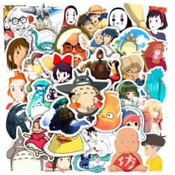 Shouqiuzhonglv 50 PCS Japanese Cartoon Stickers, Kawaii Studio Ghibli Anime Stickers Waterproof Vinyl Cute Stickers for Laptop Guitar Water Bottle Luggage Bike Fashion Decals for Kids Teen Girls Adults