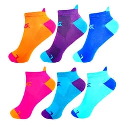LEAFY BOO Bamboo Low Cut Running Socks for Women, Eczema Socks, Sports, Moisture Wicking, Lightweight, Size 5-10, Pack of 6 Pairs