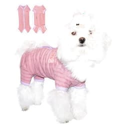 TONY HOBY Dog Pajamas, Dog Jumpsuit, Dog Recovery Suit After Surgery for Small Medium Dog (Bean Pink, Girl, L)