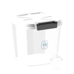 LivLab Flour Container - Rice Dispenser 20lbs/10kg/10.6qt Food Cereal Container Bins with Measuring Cup for Household Pantry Organization (20lbs)