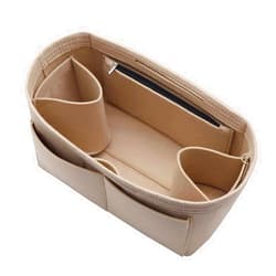 LEXSION Felt Purse Organizer Insert Zipper Pocket with Two Removeable Bottle Holder