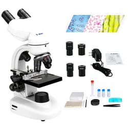 SVBONY SV605 Compound Binocular Microscope for Students, 80X-1600X,Two-Layer Mechanical Stage Microscope, Dual LED Illumination, Microscope Kit for Adults Home Education School Lab