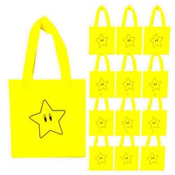 Hbavfihnbg 20 Pcs Mario Birthday Party Bags Candy Gift Non-woven Bags Reusable for Kids Birthday Party Favor Mario Themed Party Decorations (Star)