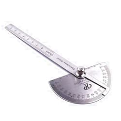 Atoplee Stainless Steel Protractor 0-180° Round Head Protractor - Angle Finder Craftsman Ruler Machinist Tool Ruler Adjustable Woodworking Angle Measure Tool