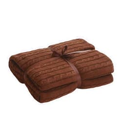 XFYJR Soft Thick Chunky Knitted Throw Blanket for Couch Chair Sofa Bed, Knitted Throw Blanket Stylish Handmade Blanket Soft Cozy Blanket (Color : Brown, Size : 110x180cm)