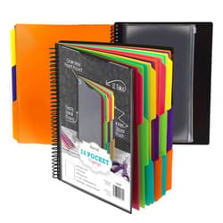 Samsill 24 Pocket Poly Project Organizer with 12 Dividers,File Folders Letter Size,Customizable Front Cover,Inner Zipper Pouch, Erasable Write-On Tabs in Fashion Colors, Plastic Folders with Pockets