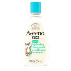 Aveeno Baby Aveeno Kids 2-in-1 Hydrating Shampoo & Conditioner, Gently Cleanses, Conditions & Detangles Kids Hair, Formulated With Oat Extract, For Sensitive Skin & Scalp, Hypoallergenic, 12 fl. oz