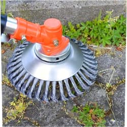 Auhafaly Boomway 150mm / 6 Inch Steel Wire Trimmer Head Round Steel Wire Brush Grass Brush Cutter String Trimmer Replacement for Garden Brick Road Pavement Joints Moss Rust Removal