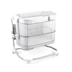 Ingenuity Dream & Grow Bedside Baby Bassinet 2-Mode Crib 0-12 Months, Adjustable Height - Dalton (Grey)