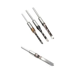 CREAP 4Pcs HSS Twist Drill Bits Square Auger Mortising Chisel Drill Set Square Hole Woodworking Drill Tools Kit Set Extended Saw