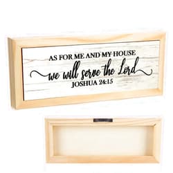 Jetec Farmhouse Bible Verse Scripture Wall Signs, As for Me and My House We Will Serve the Lord Wooden Plaque Decor for Church Home Christian Wall Art Decor (10 x 4 Inch, Joshua)