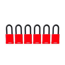 ABUS 74/40 Safety Padlock Red Keyed Different -6 Pack