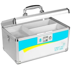 Glosen Medicine Lock Box,locking medicine box, Security Lock Boxes【Large 14x8.5x7.5 Inches】 lock box, First Aid Key Safe Box,Lock Box for Medication