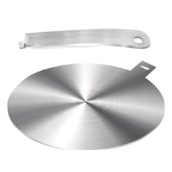 Amviner 9.45 Inches Induction Plate Adapter for Glass Cooktop, Stainless Steel Heat Diffuser for Electric Gas Glass Stove with Detachable Handle