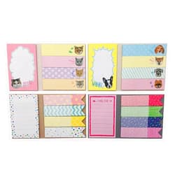 Nicepaper Cute Colored Self-Sticky Notes, Pastel Sticky Notes, Memo Pad Set, Makers Tabs, Arrow Flag Shape Colourful Labels, with Cute Cat and Loyal Dog Designs, Idea for Gift (N210304-GW-BB1234)