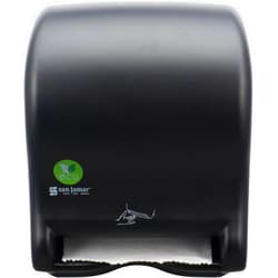 San Jamar Ecologic Smart Essence Recycled Plastic Electronic Paper Towel Dispenser, Universal Roll Capacity, Wall Mounted Dispenser with Zero Waste for Home and Business Universal, Black