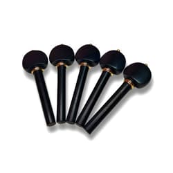 ARUJ MUSICAL Hill Model Violin Pegs (Set of 4+1) - Indian Ebony with Gold Ring & Bal (Rose Wood)