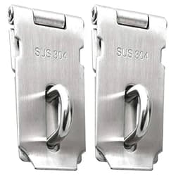Alise Hasp Lock,Door Hinge Lock Padlock,Black Clasp Latch Hinges Lock for Doors,3 Inch SUS304 Stainless Steel Chest Latches(Brushed Nickel,Pack of 2)